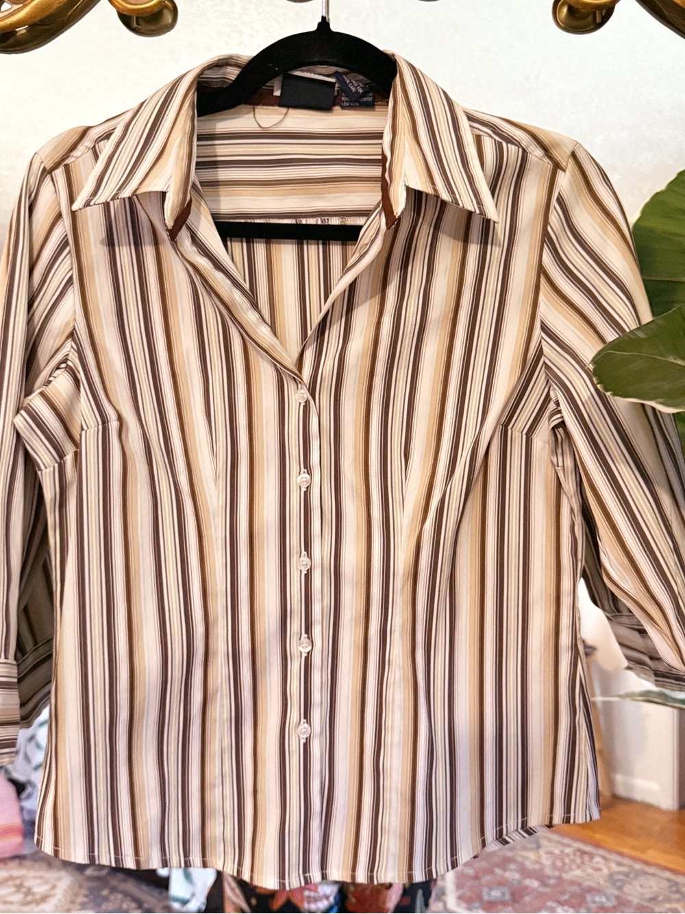 DCC Missy Y2K striped button down top